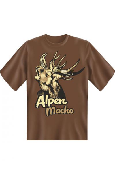 Trachtenshirt Alpenmacho braun T-Shirt