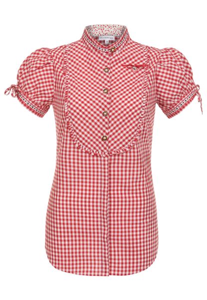 Trachtenbluse Ilaria rot Kurzarm Stockerpoint