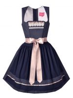 Dirndl mini 50 cm Marina dunkelblau altrosa Krüger