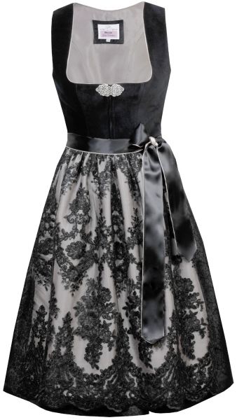 Dirndl midi 65 cm Madita schwarz Samt Marjo