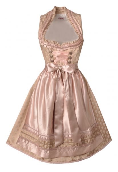Dirndl midi 60 cm Walzenöd beige rosa caramel rose Fuchs