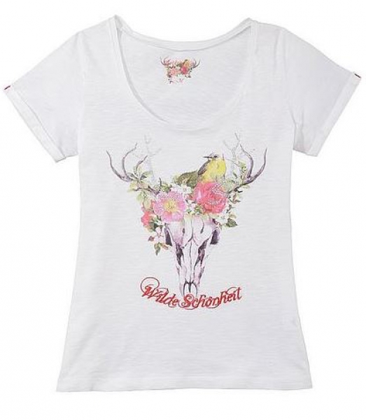 Trachtenshirt &quot;Wilde Schönheit&quot; weiß Stockerpoint