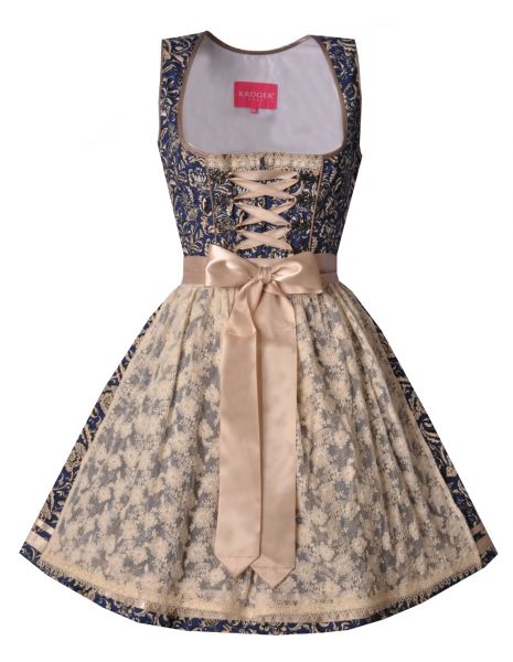 Dirndl mini 50 cm Thalhausen blau creme Krüger Madl