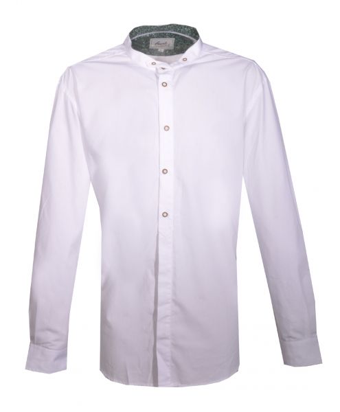 Trachtenhemd 1143 weiß tanne Langarm Slim Fit Fuchs