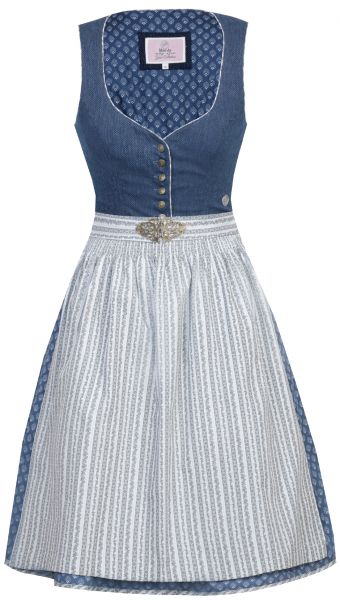 Dirndl mini 58 cm Romy marine rauchblau blau Marjo