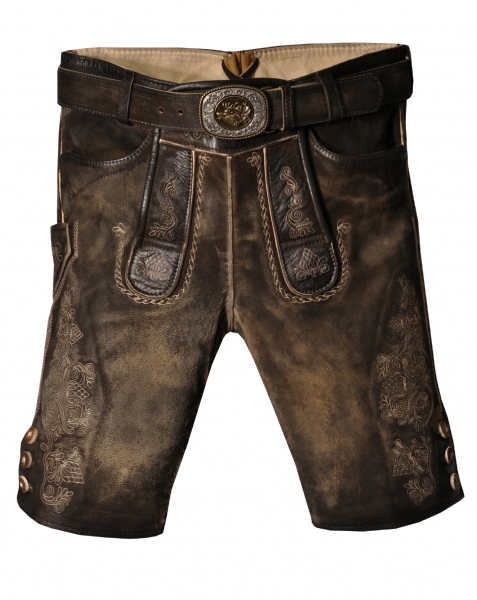 Lederhose kurz Hector kork alt dunkelbraun Maddox