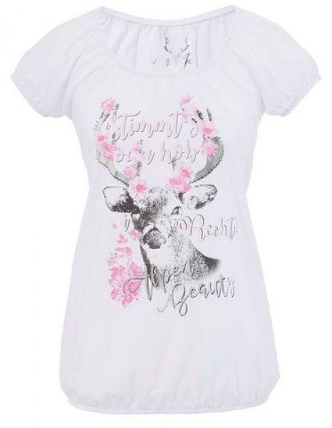 Trachtenshirt Weilhof weiß rosa Reh Marjo