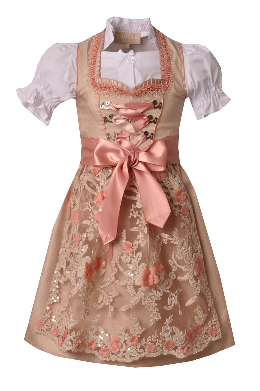 Nlaayong Kinderdirndl Mädchen - Bayerisches Oktoberfest Trachtenkleid Mit Schürze