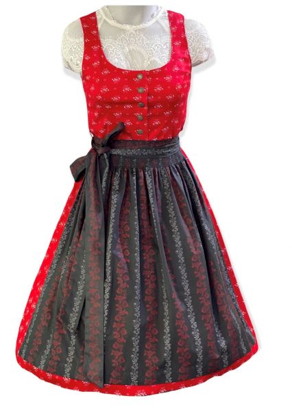 Dirndl midi 60 cm Althexenagger rot grau Fuchs