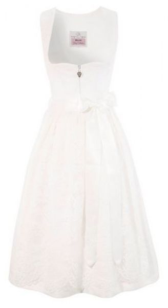 Brautdirndl midi 65 cm Jasmin off white weiß creme Marjo