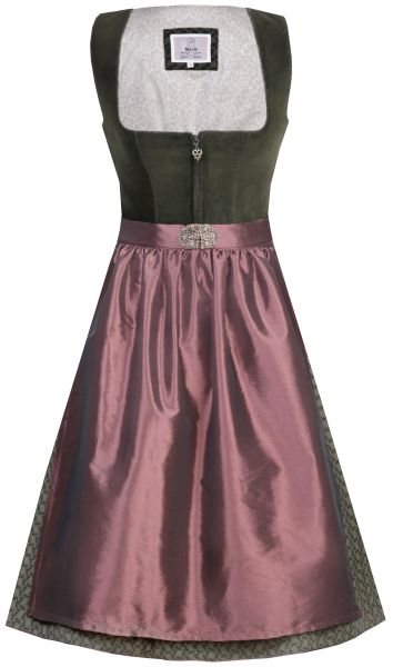 Dirndl midi 65 cm Nicoletta grün rosenholz Samt Marjo