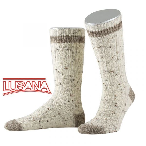 Trachtensocken Engelsberg Loden-Tweed beigemeliert/braunmeliert Lusana