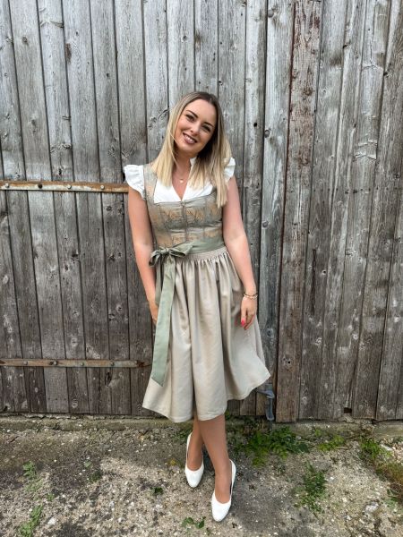 Dirndl midi 70 cm Allersdorf grün beige Bergweiss