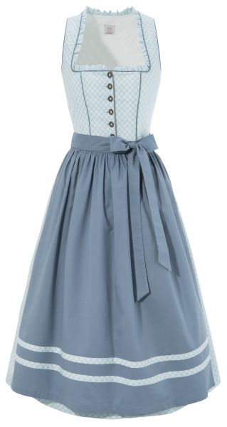 B-Ware / 2. Wahl - Dirndl midi 68cm Reinthal hellblau Naber Collection