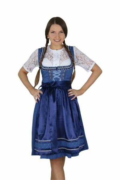 Dirndl midi 60 cm Zusamzell marine blau Fuchs