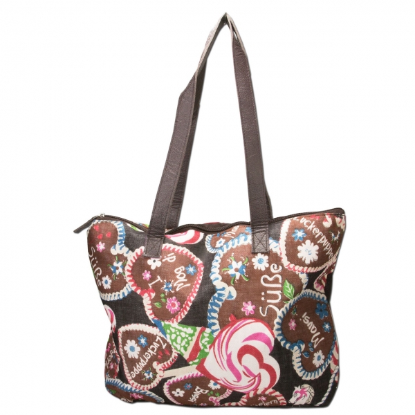 Trachten Shopper Tasche Sweet Temptation Lebkuchenherz braun