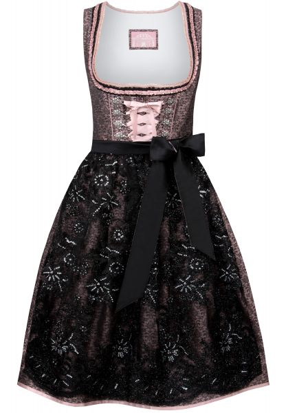 B-Ware / 2. Wahl - Dirndl midi 65 cm Finja altrosa schwarz Stockerpoint