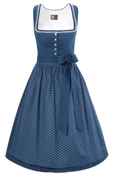 Dirndl midi 63cm Bara blau Trachten Deiser