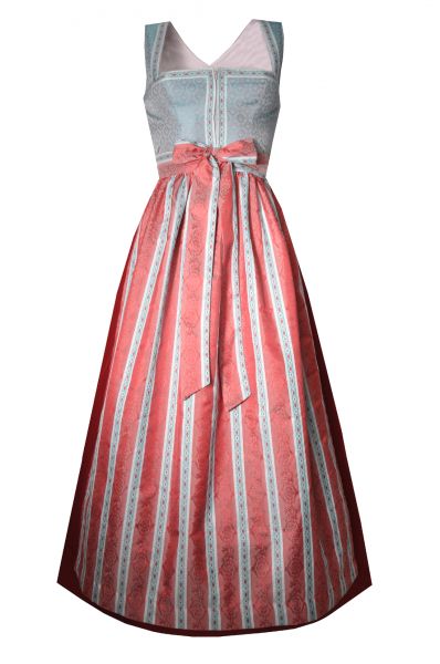 Dirndl Designerdirndl lang 93cm Tosberg blau rot Hannah Collection