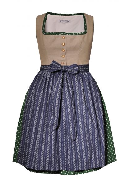 Dirndl midi 60cm Hainthal beige taupe grün blau Hannah Collection