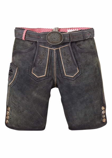B-Ware / 2. Wahl - Lederhose Andreas Gabalier Kollektion anthrazit Krüger - ohne Gürtel -