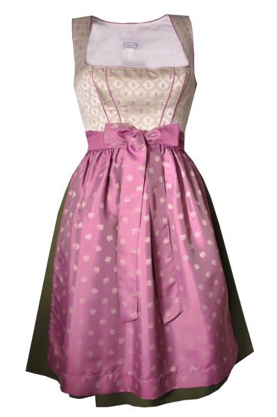 Dirndl midi 63cm Gissübl silber lila grün Hannah Collection