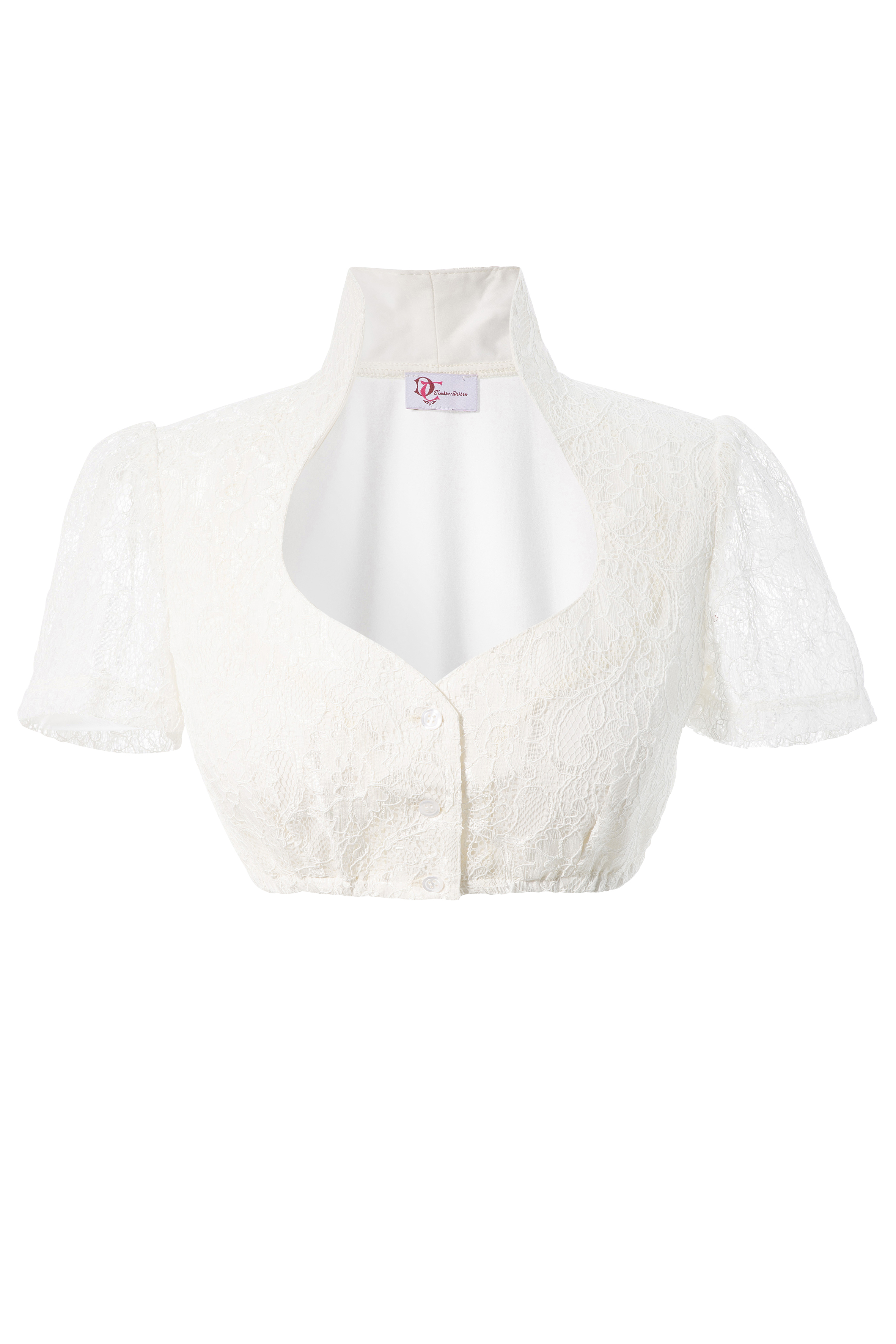 Dirndl Bluse Damen Weiß - Trachtenbluse Mit Spitze Für Oktoberfest