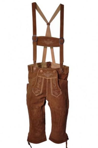 Lederhose Kniebund Johannes hellbraun