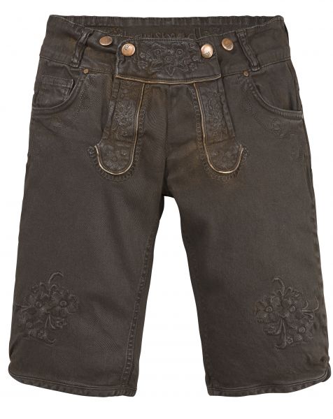 B-Ware / 2. Wahl Trachtenjeans Jeansbermuda Ovida dunkelbraun Hangowear