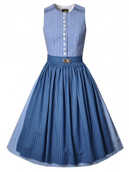 Dirndl midi 70 cm Malersee blau Metallschließe Hammerschmid