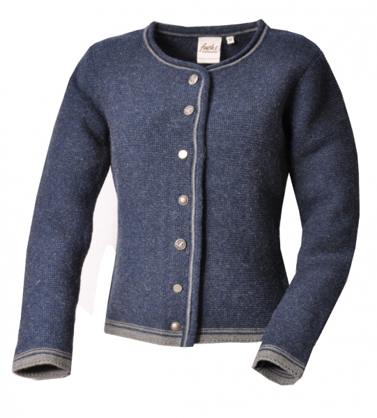 Trachtenjacke Trachten Strickjacke Offenhausen blau Fuchs
