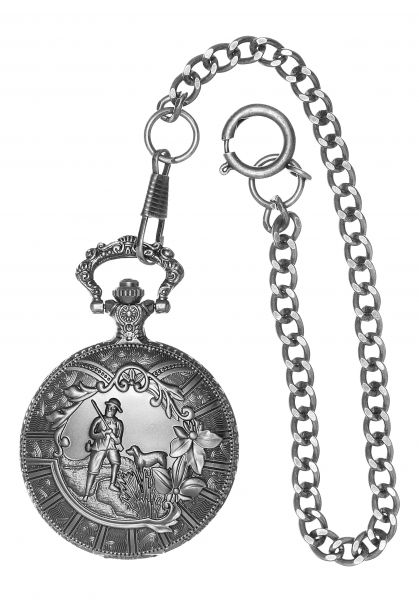 B-Ware / 2. Wahl - Trachten Taschenuhr Oberschlottham silber-antik-farben Country Line