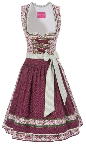 B-Ware / 2. Wahl Dirndl mini 50 cm Savannah rot Krüger