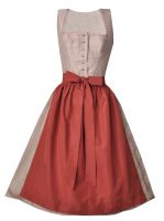 Dirndl midi 68 cm Unterweilenbach beige natur rot Hannah Collection  Dirndl midi 68 cm Unterweilenbach beige natur rot Hannah Collection