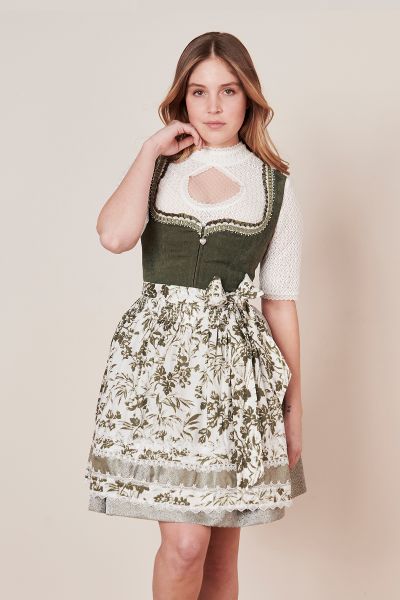 Samtdirndl mini 50 cm Merja oliv grün Krüger Madl