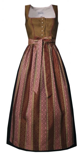 B-Ware / 2. Wahl - Dirndl Designerdirndl lang 94cm Einöd rosa olive schwarz Hannah Collection