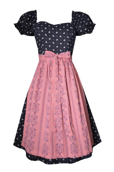 Dirndl midi 60cm Kirchloibersdorf blau rot Hannah Collection