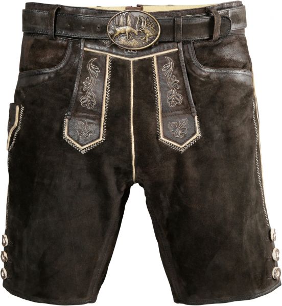 B-Ware / 2. Wahl -Lederhose kurz Weferting dunkelbraun braun Country Line