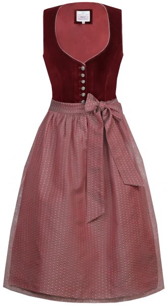 Dirndl midi 68 cm Rosa rubin dunkelrot rot Samt Marjo