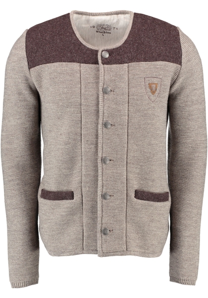 Strickjacke Trachtenjacke Pleinfeld braun dunkelbraun beige OS-Trachten