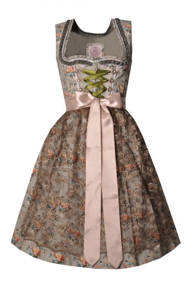 B-Ware / 2. Wahl - Dirndl mini 58 cm Herbersdorf grün braun Marjo