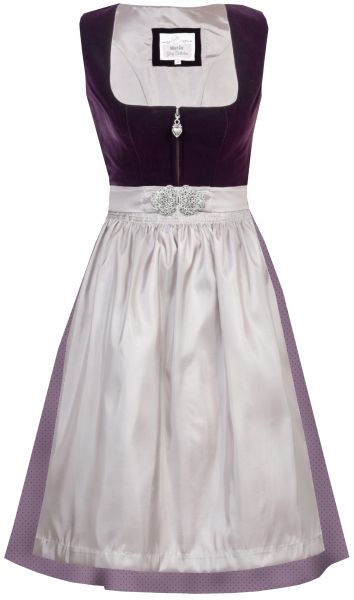 Dirndl midi 65 cm Inka pflaume lila mauve Samt Marjo