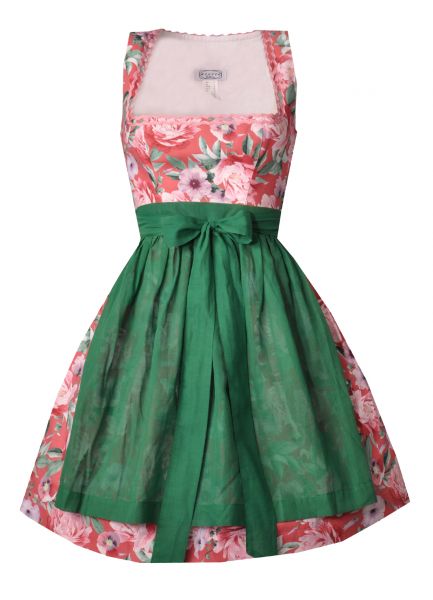 Dirndl mini 50 cm Langhub rosa grün Blumen Hannah Collection