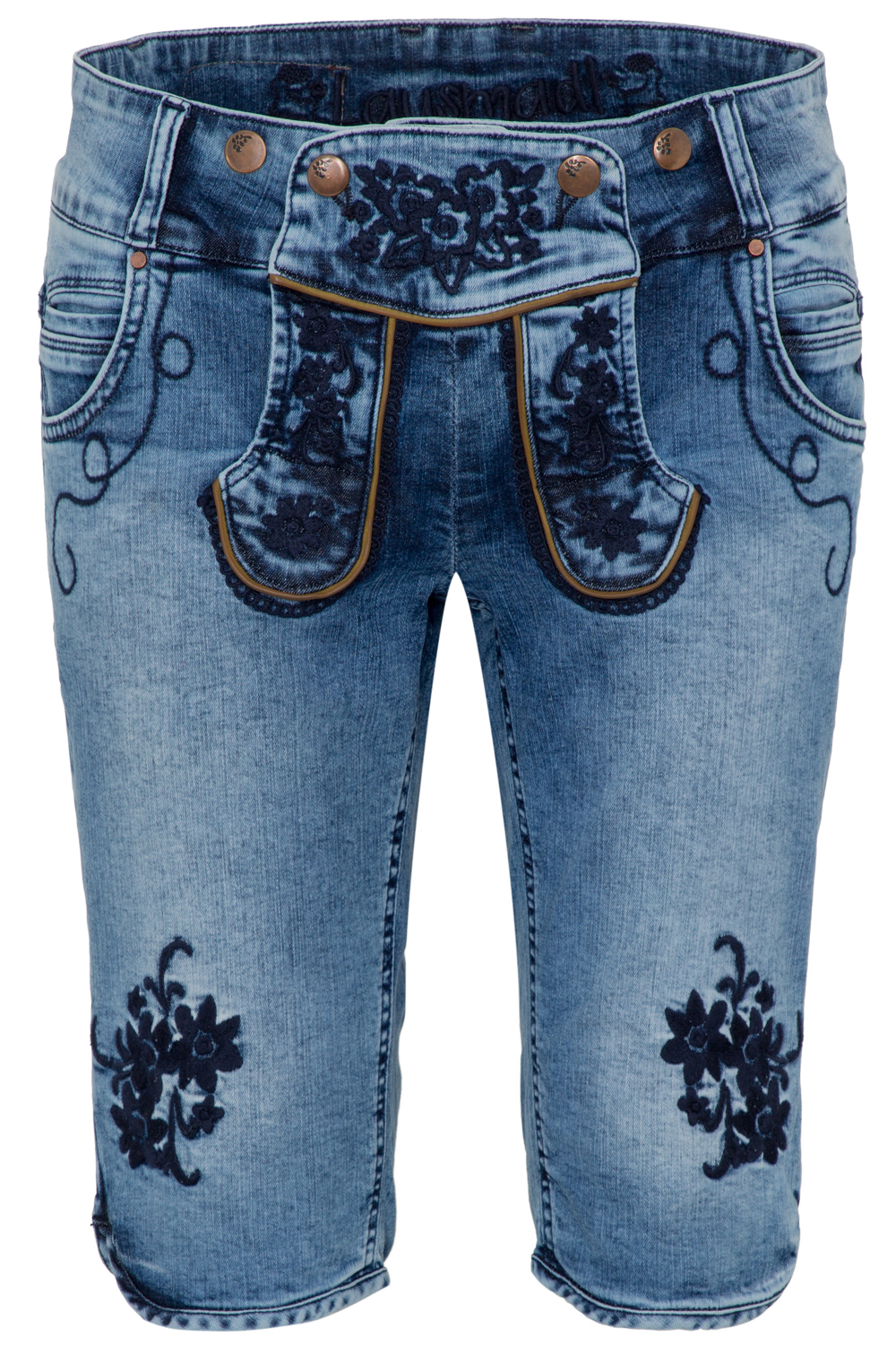 Trachtenjeans Jeansbermuda Ovida denim Hangowear | Trachtenjeans Jeansbermuda Ovida denim blau Hangowear | Trachtenhosen / Jeans | Damen | Trachtenoutlet24