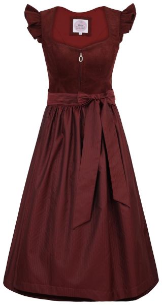 Dirndl midi 70 cm Ansfelden henna Cord Flügelärmel Marjo