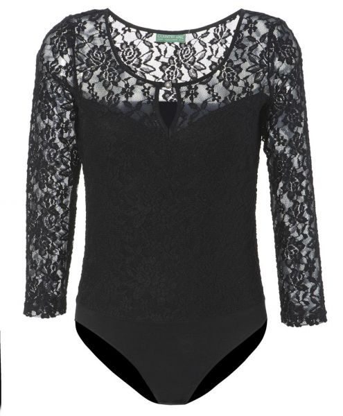 Trachtenbody Blusenbody Kerbfeld schwarz Country Line