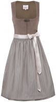 Dirndl midi 65 cm Übersee coffee braun grau Marjo  Dirndl midi 65 cm Übersee coffee braun grau Marjo