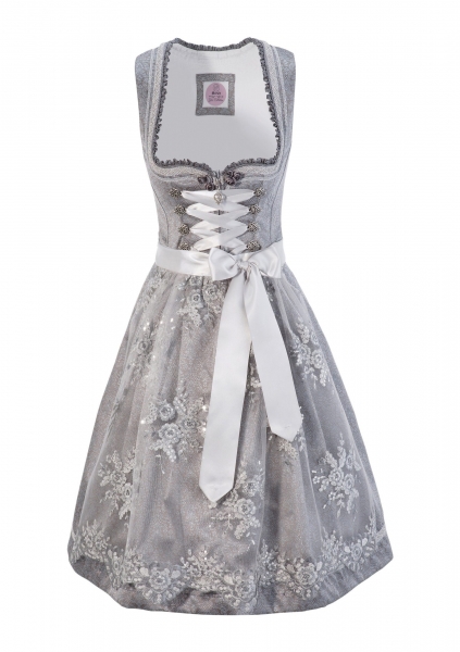 B-Ware / 2. Wahl - Dirndl midi 58 cm Nira braun silber Marjo