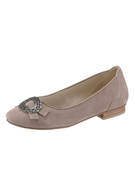 B-Ware 2. Wahl Trachten Ballerina Rimbach taupe grau Leder Hirschkogel