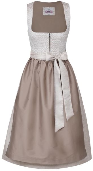 Dirndl midi 70 cm Biebelried taupe Marjo